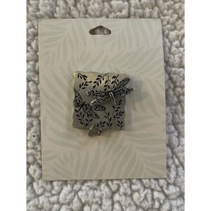 Vintage Hallmark Cards Pewter Dragonfly Brooch Pin 2.1"x 1.6"